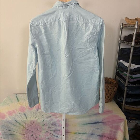 J CREW Light Blue Men's Shirt garment dye men’s small blue button down - Picture 3 of 5